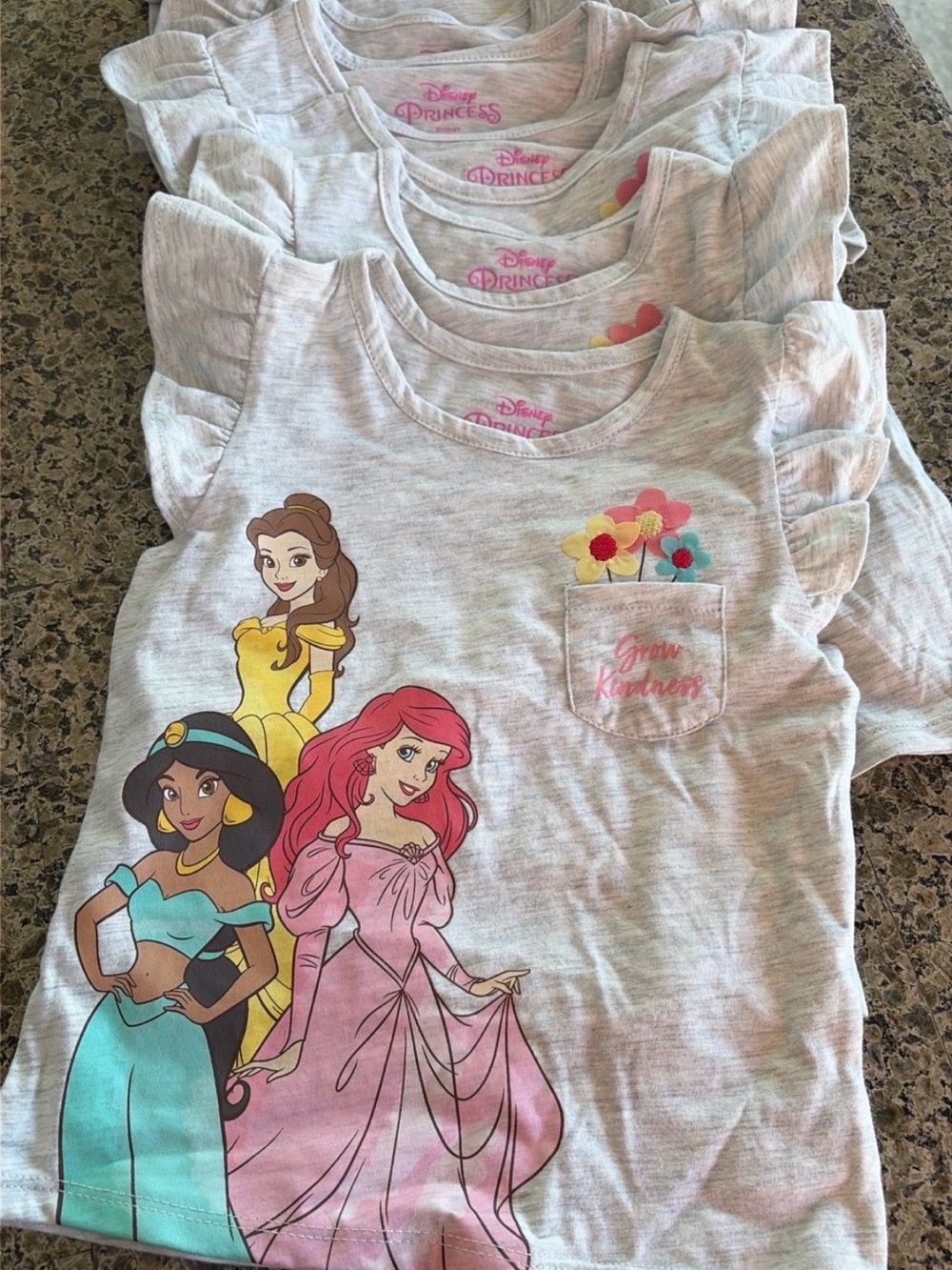 New Disney Short Sleeve Princess Graphic Tee - 3T